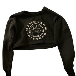 Gymshark Black Crop Sweatshirt with White Logo